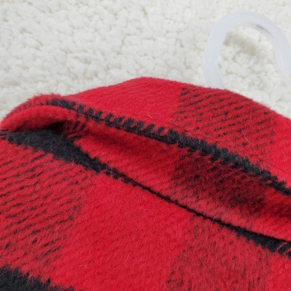 Love Chemiztry Coat Buffalo Plaid Red Black Moto Flannel Fleece Jacket Lined S L - Picture 10 of 12